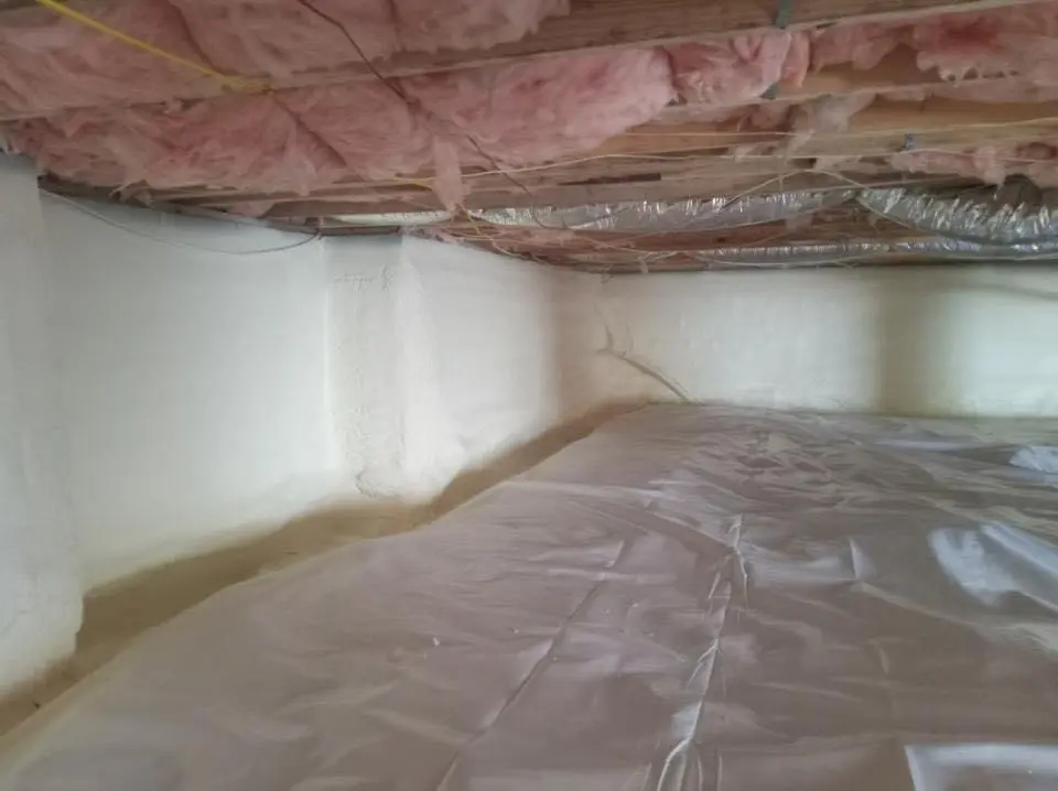 Crawl space encapsulation with closed-cell spray foam for Roof Waterproofing in Lee